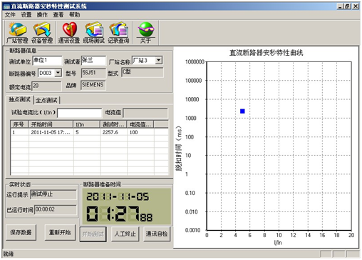 500A直流斷路器安秒特性測試儀測試系統(tǒng)抽點(diǎn)測試