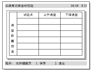多功能交流采樣校驗(yàn)裝置三相有功表自動校驗(yàn)完畢誤差數(shù)據(jù)預(yù)覽表