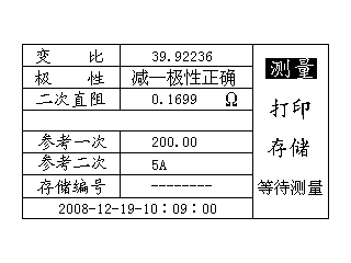 電流互感器現(xiàn)場校驗儀等待測量界面