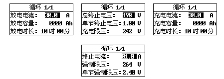 蓄電池充電機(jī)循環(huán)活化設(shè)置界面