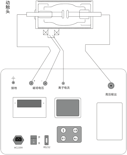 真空開(kāi)關(guān)真空度測(cè)試儀測(cè)試連線圖